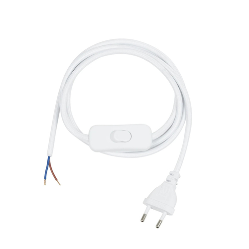 GLOBOSTAR® WHIP 77671 Μοντέρνο DIY Φωτιστικό με Υφασμάτινο Καλώδιο, με Διακόπτη On/Off AC 220-240V IP20 - Λευκό - Μ140 x Π3.5 x Υ1.5cm GLOBOSTAR® WHIP 77671 Μοντέρνο DIY Φωτιστικό με Υφασμάτινο Καλώδιο, με Διακόπτη On/Off AC 220-240V IP20 - Λευκό - Μ140 x Π3.5 x Υ1.5cm