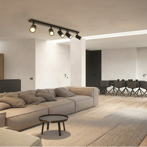 kelvo® SPOTA KLV-101-0142 Μοντέρνο Κινούμενο Φωτιστικό Σποτ Οροφής με Ντουί 5 x GU10 90° AC 220-240V IP20 - Μαύρο Ματ - Μ79.5 x Π6.3 x Υ14cm kelvo® SPOTA KLV-101-0142 Μοντέρνο Κινούμενο Φωτιστικό Σποτ Οροφής με Ντουί 5 x GU10 90° AC 220-240V IP20 - Μαύρο Ματ - Μ79.5 x Π6.3 x Υ14cm