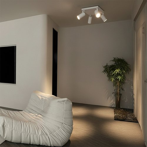 kelvo® SPOTA KLV-101-0147 Μοντέρνο Κινούμενο Φωτιστικό Σποτ Οροφής με Ντουί 4 x GU10 90° AC 220-240V IP20 - Λευκό Ματ - Μ26 x Π26 x Υ14cm kelvo® SPOTA KLV-101-0147 Μοντέρνο Κινούμενο Φωτιστικό Σποτ Οροφής με Ντουί 4 x GU10 90° AC 220-240V IP20 - Λευκό Ματ - Μ26 x Π26 x Υ14cm