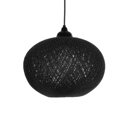 GLOBOSTAR® SOLEI 205-0005 Boho Κρεμαστό Φωτιστικό Οροφής με Ντουί 1 x E27 AC 220-240V IP20 - Μαύρο - M30 x Π30 x Υ35cm