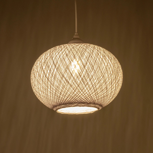 GLOBOSTAR® SOLEI 205-0008 Boho Κρεμαστό Φωτιστικό Οροφής με Ντουί 1 x E27 AC 220-240V IP20 - Λευκό - M30 x Π30 x Υ35cm