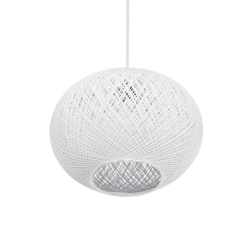 GLOBOSTAR® SOLEI 205-0008 Boho Κρεμαστό Φωτιστικό Οροφής με Ντουί 1 x E27 AC 220-240V IP20 - Λευκό - M30 x Π30 x Υ35cm