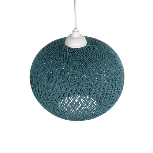 GLOBOSTAR® SOLEI 205-0011 Boho Κρεμαστό Φωτιστικό Οροφής με Ντουί 1 x E27 AC 220-240V IP20 - Τιρκουάζ - M30 x Π30 x Υ35cm