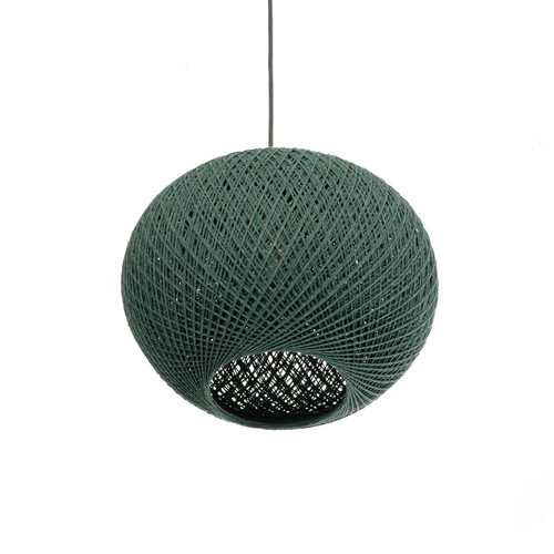 GLOBOSTAR® SOLEI 205-0014 Boho Κρεμαστό Φωτιστικό Οροφής με Ντουί 1 x E27 AC 220-240V IP20 - Πράσινο - M30 x Π30 x Υ35cm