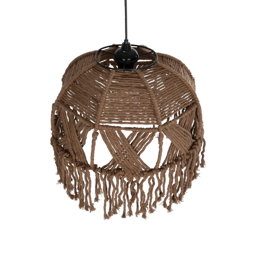 GLOBOSTAR® TONA 205-0016 Boho Κρεμαστό Φωτιστικό Οροφής με Ντουί 1 x E27 AC 220-240V IP20 - Μπεζ - M40 x Π40 x Υ38cm