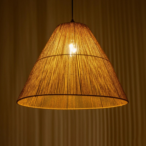 GLOBOSTAR® HUTT 205-0018 Boho Κρεμαστό Φωτιστικό Οροφής με Ντουί 1 x E27 AC 220-240V IP20 - Μπεζ - M50 x Π50 x Υ40cm