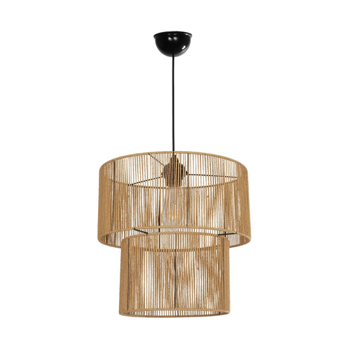 GLOBOSTAR® ROXXI 205-0019 Boho Κρεμαστό Φωτιστικό Οροφής με Ντουί 1 x E27 AC 220-240V IP20 - Μπεζ - M35 x Π35 x Υ37cm