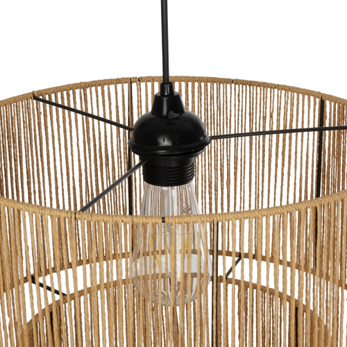 GLOBOSTAR® ROXXI 205-0019 Boho Κρεμαστό Φωτιστικό Οροφής με Ντουί 1 x E27 AC 220-240V IP20 - Μπεζ - M35 x Π35 x Υ37cm