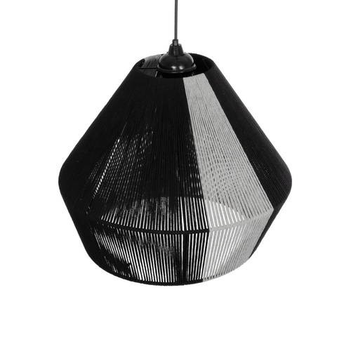 GLOBOSTAR® ANGULUS 205-0021 Boho Κρεμαστό Φωτιστικό Οροφής με Ντουί 1 x E27 AC 220-240V IP20 - Μαύρο & Γκρι - M40 x Π40 x Υ35cm