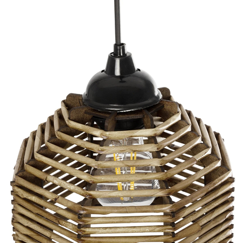 GLOBOSTAR® JUTTO 205-0040 Boho Κρεμαστό Φωτιστικό Οροφής με Ντουί 1 x E27 AC 220-240V IP20 - Μπεζ - M20 x Π20 x Υ18cm