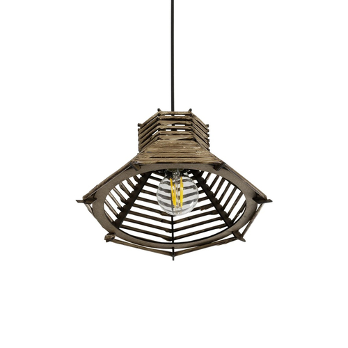 GLOBOSTAR® JUTTI 205-0042 Boho Κρεμαστό Φωτιστικό Οροφής με Ντουί 1 x E27 AC 220-240V IP20 - Μπεζ - M26 x Π26 x Υ15cm