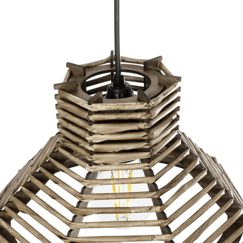 GLOBOSTAR® JUTTI 205-0042 Boho Κρεμαστό Φωτιστικό Οροφής με Ντουί 1 x E27 AC 220-240V IP20 - Μπεζ - M26 x Π26 x Υ15cm