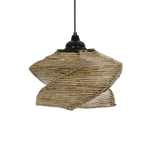 GLOBOSTAR® HUSLE 205-0043 Boho Κρεμαστό Φωτιστικό Οροφής με Ντουί 1 x E27 AC 220-240V IP20 - Μπεζ - M28 x Π28 x Υ19cm