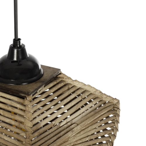 GLOBOSTAR® HUSLE 205-0043 Boho Κρεμαστό Φωτιστικό Οροφής με Ντουί 1 x E27 AC 220-240V IP20 - Μπεζ - M28 x Π28 x Υ19cm