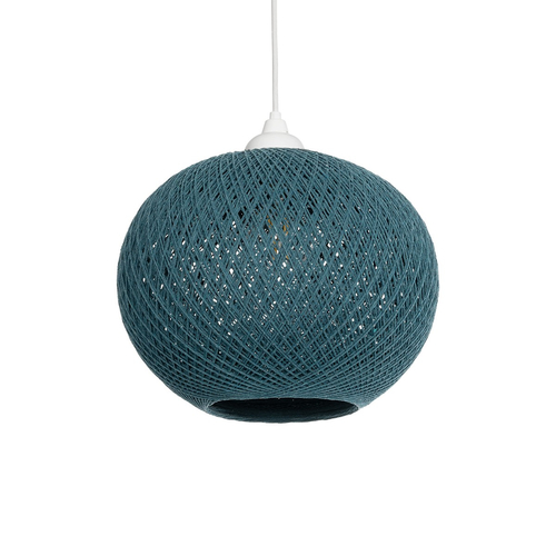 GLOBOSTAR® SOLEI 205-0011 Boho Κρεμαστό Φωτιστικό Οροφής με Ντουί 1 x E27 AC 220-240V IP20 - Τιρκουάζ - M30 x Π30 x Υ35cm