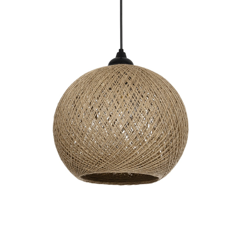 GLOBOSTAR® SOLEI 205-0002 Boho Κρεμαστό Φωτιστικό Οροφής με Ντουί 1 x E27 AC 220-240V IP20 - Μπεζ - M30 x Π30 x Υ35cm