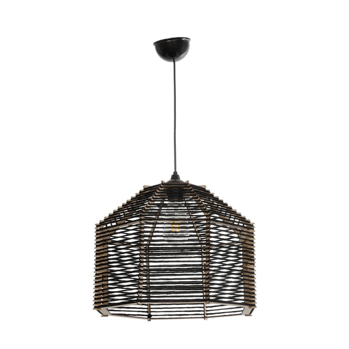 GLOBOSTAR® VORK 205-0027 Boho Κρεμαστό Φωτιστικό Οροφής με Ντουί 1 x E27 AC 220-240V IP20 - Μαύρο - M40 x Π40 x Υ36cm GLOBOSTAR® VORK 205-0027 Boho Κρεμαστό Φωτιστικό Οροφής με Ντουί 1 x E27 AC 220-240V IP20 - Μαύρο - M40 x Π40 x Υ36cm