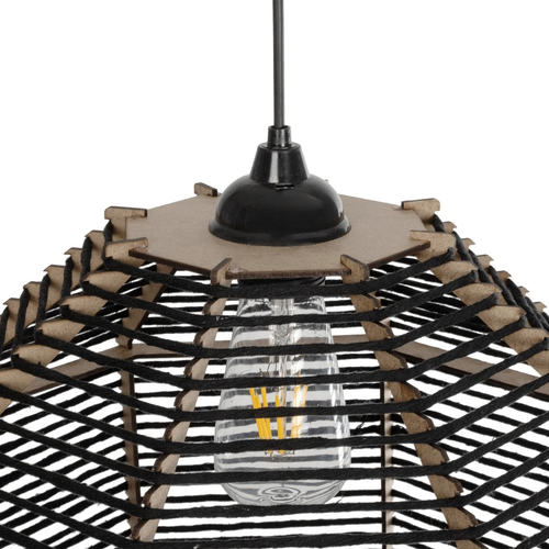 GLOBOSTAR® VORK 205-0027 Boho Κρεμαστό Φωτιστικό Οροφής με Ντουί 1 x E27 AC 220-240V IP20 - Μαύρο - M40 x Π40 x Υ36cm GLOBOSTAR® VORK 205-0027 Boho Κρεμαστό Φωτιστικό Οροφής με Ντουί 1 x E27 AC 220-240V IP20 - Μαύρο - M40 x Π40 x Υ36cm