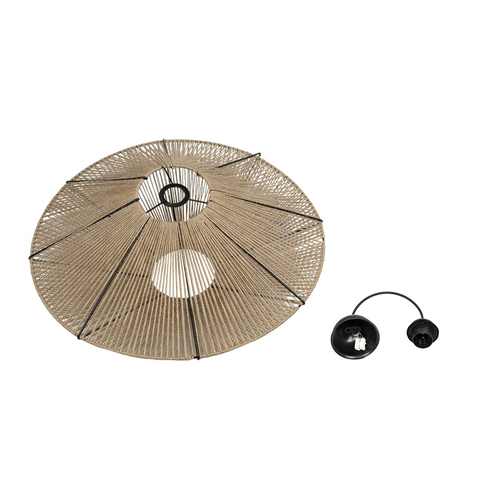 GLOBOSTAR® OVNI 205-0029 Boho Κρεμαστό Φωτιστικό Οροφής με Ντουί 1 x E27 AC 220-240V IP20 - Μπεζ - M60 x Π60 x Υ29cm