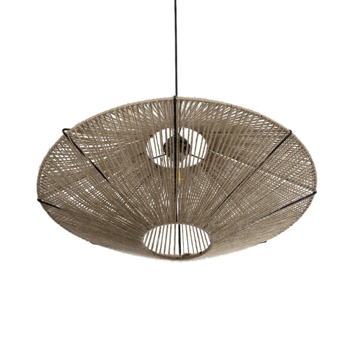 GLOBOSTAR® OVNI 205-0029 Boho Κρεμαστό Φωτιστικό Οροφής με Ντουί 1 x E27 AC 220-240V IP20 - Μπεζ - M60 x Π60 x Υ29cm