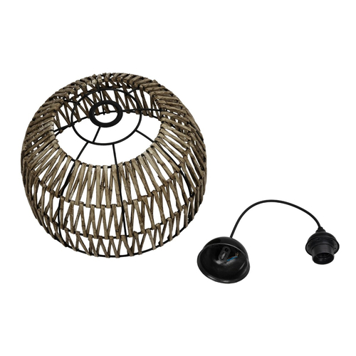 GLOBOSTAR® ARANCIA 205-0047 Boho Κρεμαστό Φωτιστικό Οροφής με Ντουί 1 x E27 AC 220-240V IP20 - Μπεζ - M35 x Π35 x Υ26cm