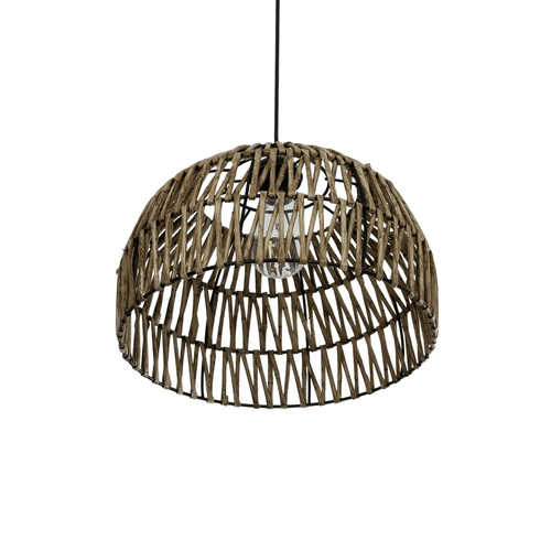 GLOBOSTAR® ARANCIA 205-0047 Boho Κρεμαστό Φωτιστικό Οροφής με Ντουί 1 x E27 AC 220-240V IP20 - Μπεζ - M35 x Π35 x Υ26cm