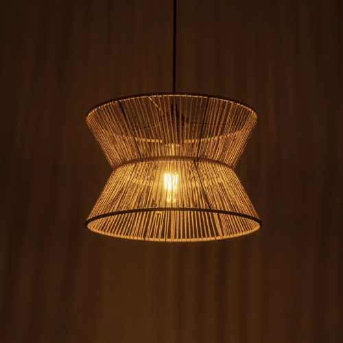 GLOBOSTAR® UPCONE 205-0055 Boho Κρεμαστό Φωτιστικό Οροφής με Ντουί 1 x E27 AC 220-240V IP20 - Μπεζ - M30 x Π30 x 21cm GLOBOSTAR® UPCONE 205-0055 Boho Κρεμαστό Φωτιστικό Οροφής με Ντουί 1 x E27 AC 220-240V IP20 - Μπεζ - M30 x Π30 x 21cm