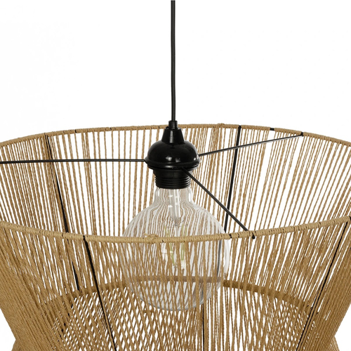 GLOBOSTAR® UPCONE 205-0056 Boho Κρεμαστό Φωτιστικό Οροφής με Ντουί 1 x E27 AC 220-240V IP20 - Μπεζ - M50 x Π50 x 43cm