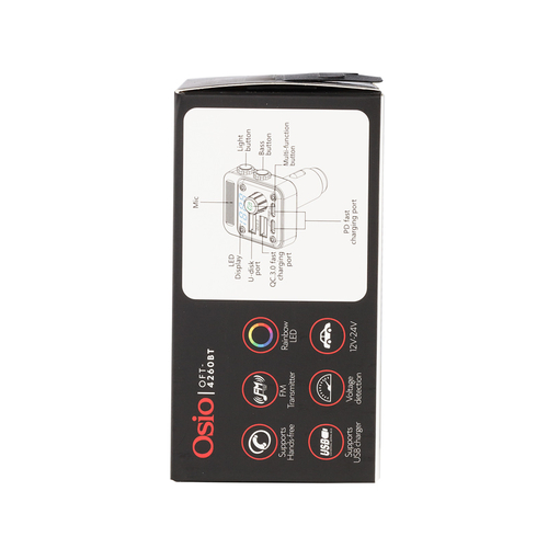 FM TRANSMITTER ΑΝΑΠΤΗΡΑ 12V ΜΕ BLUETOOTH OFT-4260BT ΦΟΡΤΙΣΤΗ USB TYPE-A + USB TYPE-C OSIO