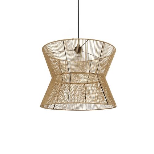 GLOBOSTAR® UPCONE 205-0056 Boho Κρεμαστό Φωτιστικό Οροφής με Ντουί 1 x E27 AC 220-240V IP20 - Μπεζ - M50 x Π50 x 43cm