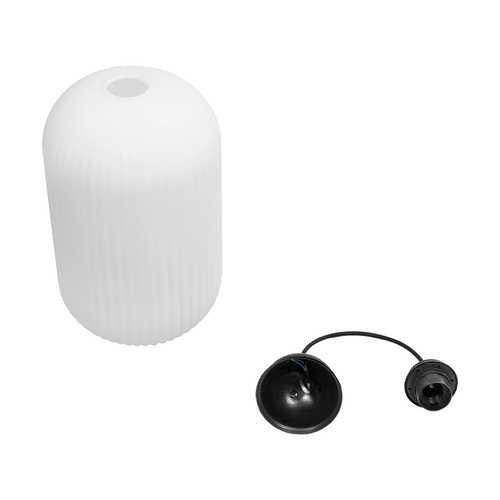 GLOBOSTAR® MELONI 206-0019 Μοντέρνο Κρεμαστό Φωτιστικό Οροφής με Ντουί 1 x E27 AC 220-240V IP20 - Λευκό - Μ20 x Π20 x Υ38cm