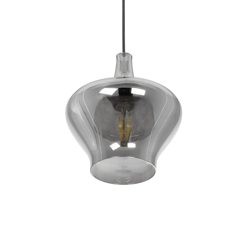 GLOBOSTAR® OVOCE 206-0032 Μοντέρνο Κρεμαστό Φωτιστικό Οροφής με Ντουί 1 x E27 AC 220-240V IP20 - Μαύρο Φιμέ - Μ20 x Π20 x Υ22cm