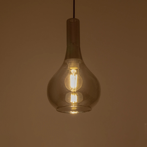 GLOBOSTAR® ΤΟΝΕ 206-0034 Μοντέρνο Κρεμαστό Φωτιστικό Οροφής με Ντουί 1 x E27 AC 220-240V IP20 - Μαύρο Φιμέ - Μ20 x Π20 x Υ36cm