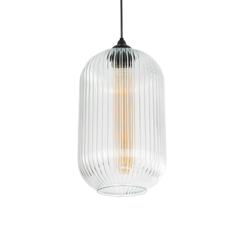 GLOBOSTAR® MELONI 206-0017 Μοντέρνο Κρεμαστό Φωτιστικό Οροφής με Ντουί 1 x E27 AC 220-240V IP20 - Διάφανο - Μ20 x Π20 x Υ38cm