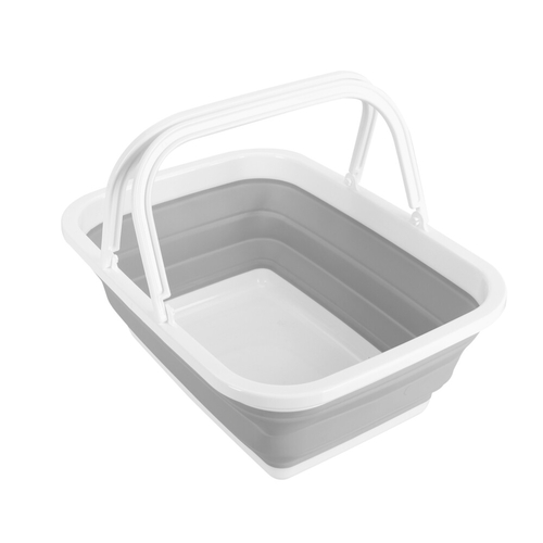 ΚΑΛΑΘΙ ΜΕΤΑΦΟΡΑΣ ΠΙΚ ΝΙΚ ΠΤΥΣΣΟΜΕΝΟ 6>15,5cm ΜΕ ΧΕΙΡΟΛΑΒΕΣ 8,5LT ΛΕΥΚΟ/ΓΚΡΙ