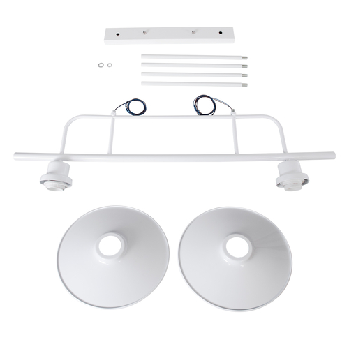 GLOBOSTAR® REGAL 01008 Vintage Φωτιστικό Οροφής με Ντουί 2 x E27 AC 220-240V IP20 - Λευκό - Μ80 x Π26 x Υ82cm