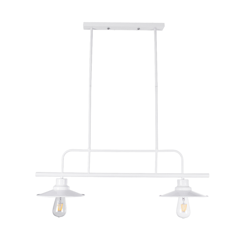 GLOBOSTAR® REGAL 01008 Vintage Φωτιστικό Οροφής με Ντουί 2 x E27 AC 220-240V IP20 - Λευκό - Μ80 x Π26 x Υ82cm