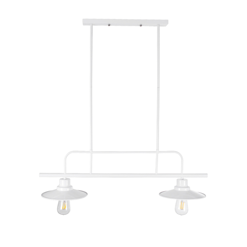 GLOBOSTAR® REGAL 01008 Vintage Φωτιστικό Οροφής με Ντουί 2 x E27 AC 220-240V IP20 - Λευκό - Μ80 x Π26 x Υ82cm