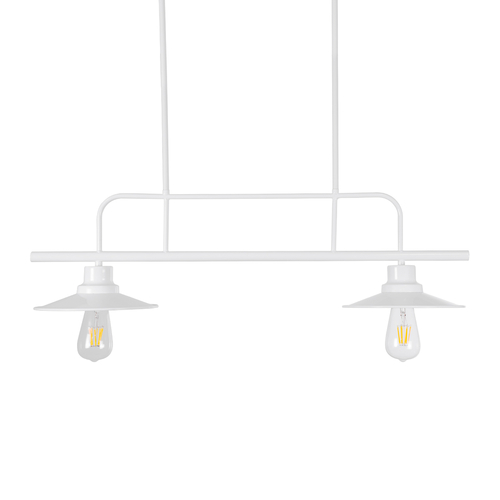 GLOBOSTAR® REGAL 01008 Vintage Φωτιστικό Οροφής με Ντουί 2 x E27 AC 220-240V IP20 - Λευκό - Μ80 x Π26 x Υ82cm