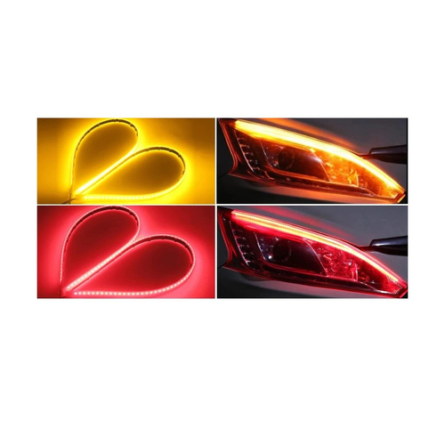 ΣΕΤ DRL - Φώτα Ημέρας για Φανάρι Αυτοκινήτου Κόκκινο + Πορτοκαλί για Φλας 85cm 12 Volt GloboStar 55116