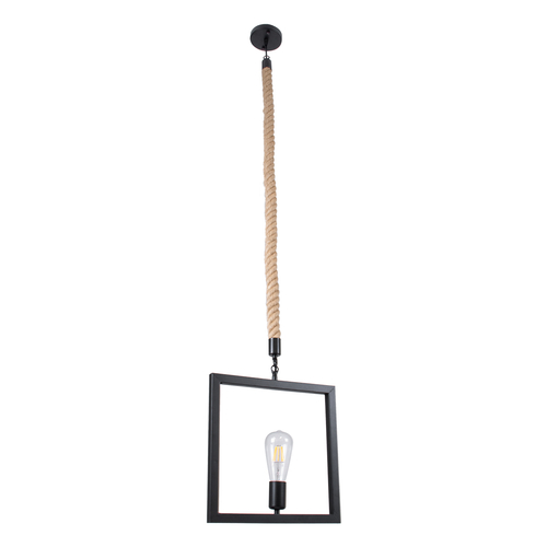 GLOBOSTAR® FRAISE 01077 Vintage Κρεμαστό Φωτιστικό Οροφής με Ντουί 1 x E27 AC 220-240V IP20 - Μαύρο & Μπεζ - Μ32 x Π4 x Υ32cm