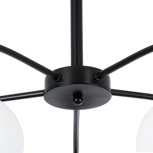 GLOBOSTAR® LUNA 01088 Μοντέρνο Φωτιστικό Οροφής με Ντουί 5 x E27 AC 220-240V IP20 - Λευκό & Μαύρο - Μ60 x Π60 x Υ43cm