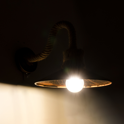 GLOBOSTAR® ROBLY 01125 Vintage Φωτιστικό Τοίχου - Απλίκα με Ντουί 1 x E27 AC 220-240V IP20 - Χάλκινο & Μπεζ - Μ26 x Π36 x Υ22cm