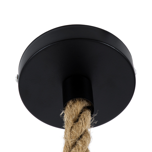 GLOBOSTAR® POLI 01147 Vintage Κρεμαστό Φωτιστικό Οροφής με Ντουί 1 x E27 AC 220-240V IP20 - Μαύρο & Μπεζ - Μ40 x Π40 x Υ32cm