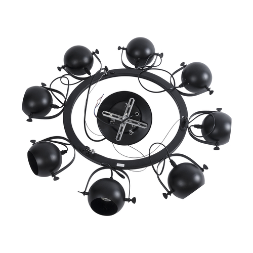 GLOBOSTAR® LINNYA 01219 Μοντέρνο Κρεμαστό Φωτιστικό Οροφής με Ντουί 8 x E27 AC 220-240V IP20 - Μαύρο - Μ78 x Π78 x Υ10cm