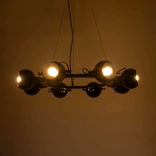 GLOBOSTAR® LINNYA 01219 Μοντέρνο Κρεμαστό Φωτιστικό Οροφής με Ντουί 8 x E27 AC 220-240V IP20 - Μαύρο - Μ78 x Π78 x Υ10cm