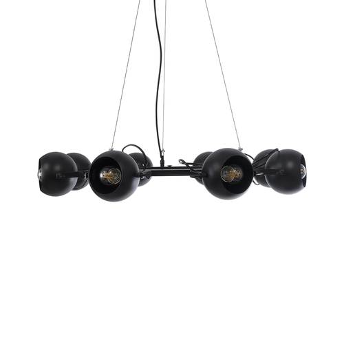 GLOBOSTAR® LINNYA 01219 Μοντέρνο Κρεμαστό Φωτιστικό Οροφής με Ντουί 8 x E27 AC 220-240V IP20 - Μαύρο - Μ78 x Π78 x Υ10cm