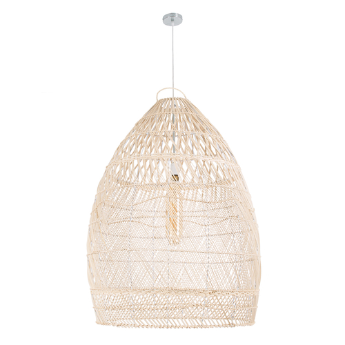 GLOBOSTAR® MALIBU 01811 Boho Κρεμαστό Φωτιστικό Οροφής με Ντουί 1 x E27 AC 220-240V IP20 - Μπεζ - Μ76 x Π76 x Υ100cm