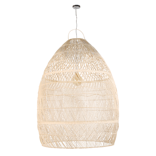 GLOBOSTAR® MALIBU 01813 Boho Κρεμαστό Φωτιστικό Οροφής με Ντουί 1 x E27 AC 220-240V IP20 - Μπεζ - Μ120 x Π120 x Υ156cm