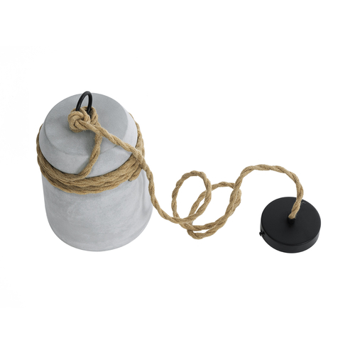 GLOBOSTAR® TRIBECA 01319 Boho Κρεμαστό Φωτιστικό Οροφής με Ντουί 1 x E27 AC 220-240V IP20 - Γκρι & Μπεζ - Μ20 x Π20 x Υ26cm